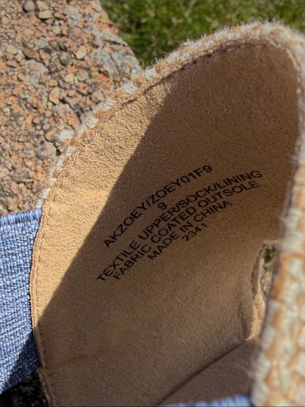 Anne Klein Blue Denim-Look Espadrille Wedge Sandals - Picture 3 of 6